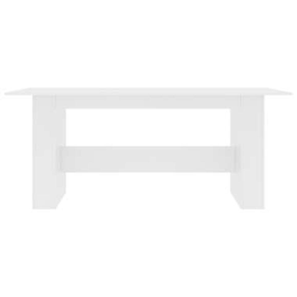 vidaXL Eettafel 180x90x76 cm bewerkt hout wit