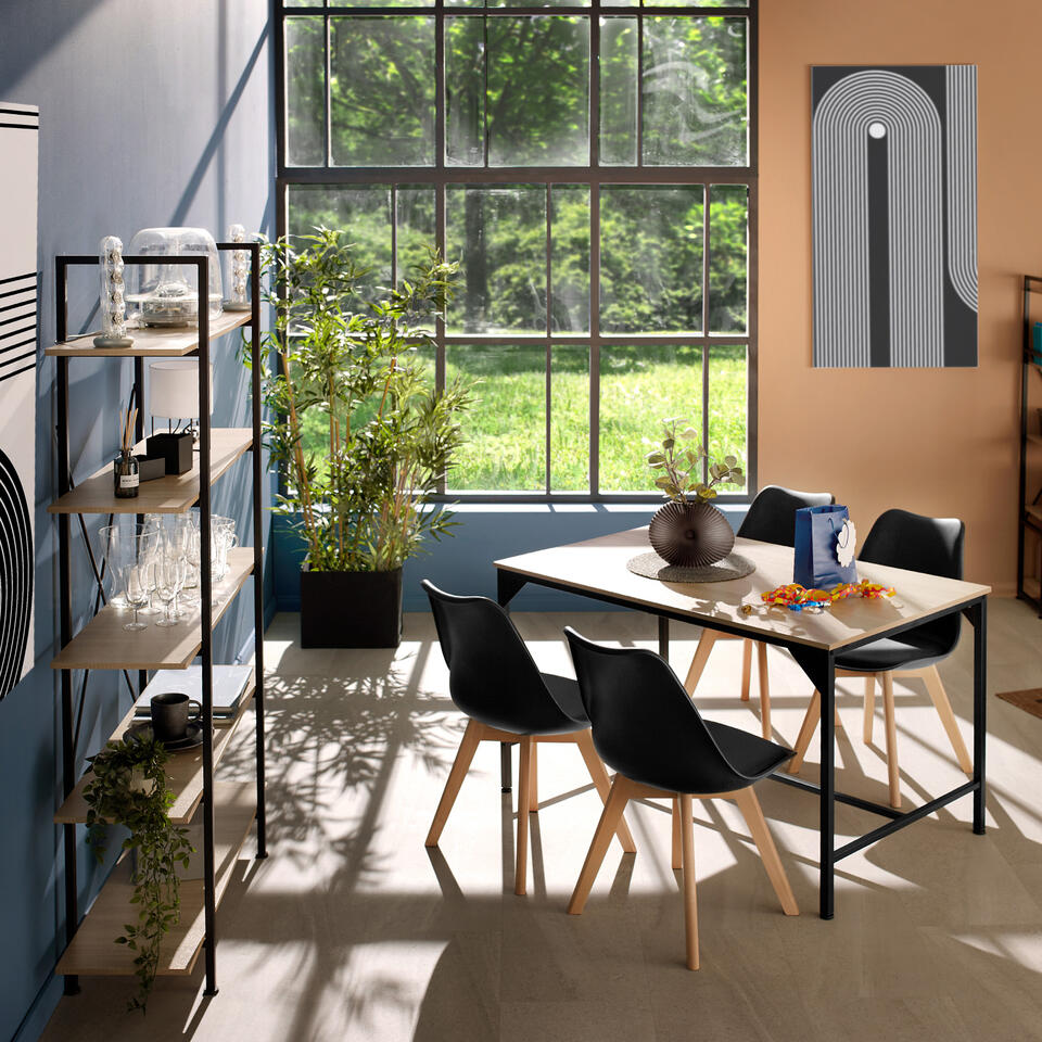 tectake - Eettafel industrieel lichtbruin - 120 x 75 x 75 cm - 404345