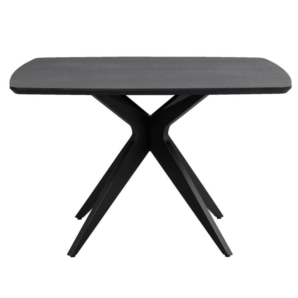 Eettafel vierkant - zwart - 120x120 cm