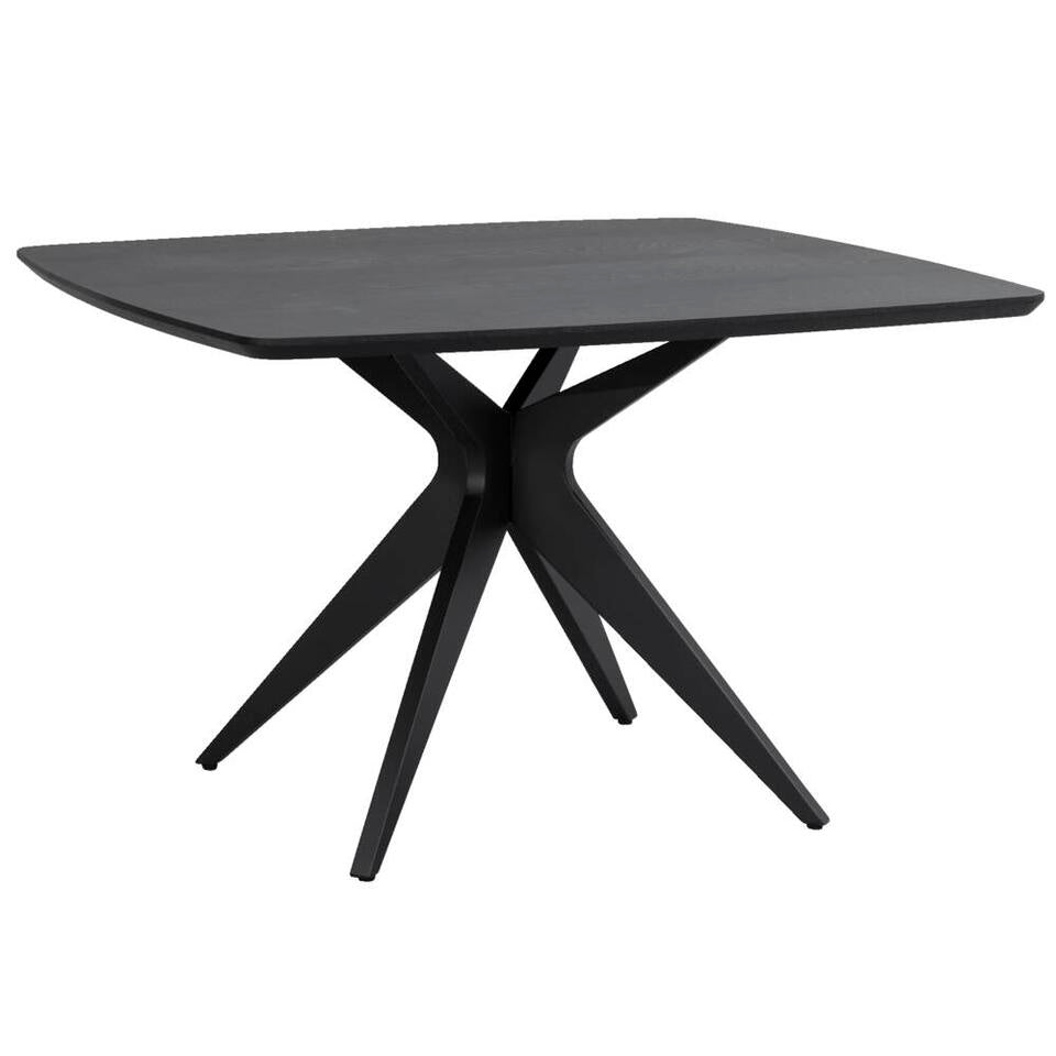Eettafel vierkant - zwart - 120x120 cm