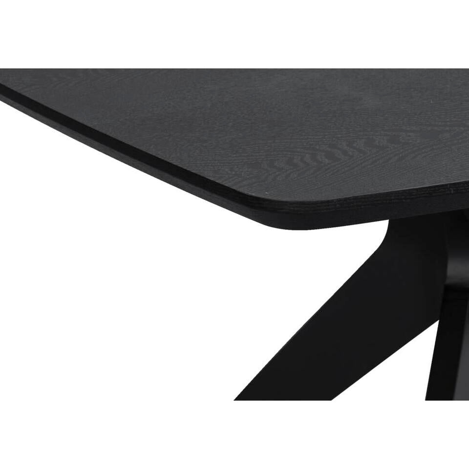 Eettafel vierkant - zwart - 120x120 cm
